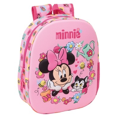 mochila rosa infantil com estampa da Minnie
