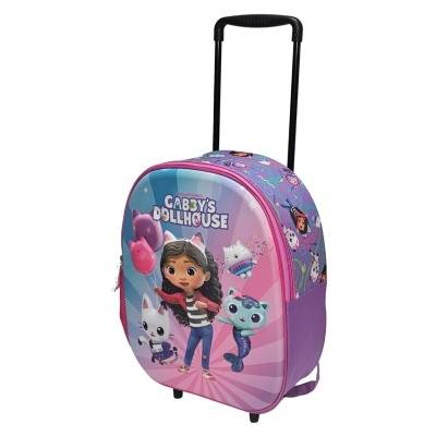 Mala de cabine infantil com personagens de Gabby's Dollhouse