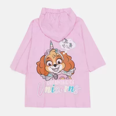 Casaco rosa para criança com estampa de cão e texto Unicorns