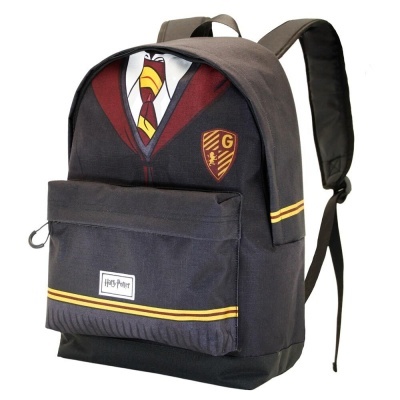 Mochila preta com estampa de uniforme escolar Harry Potter