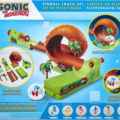 Conjunto de pista de pinball Sonic The Hedgehog em caixa azul