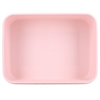 Tabuleiro retangular rosa com cantos arredondados