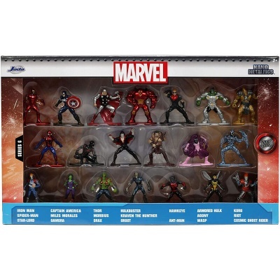 Caixa de figuras de ação Marvel com 20 miniaturas coloridas