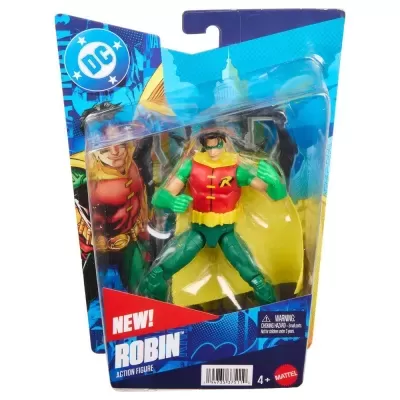 Figura de ação Robin da DC embalada em blister azul