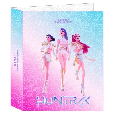Capa de álbum digital com personagens K-POP femininas em fundo colorido
