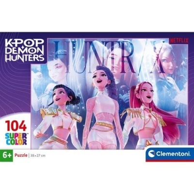 Puzzle 104 peças KPOP DEMON HUNTERS da Netflix com personagens femininas em cores variadas