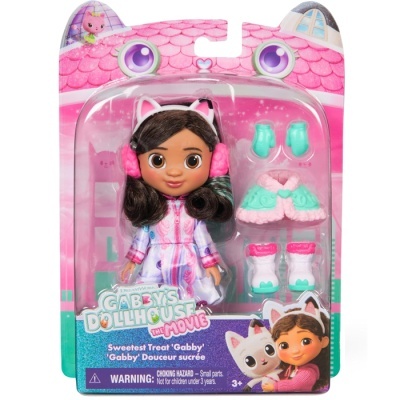 Boneca Gabby com acessórios em caixa colorida do filme Gabby's Dollhouse