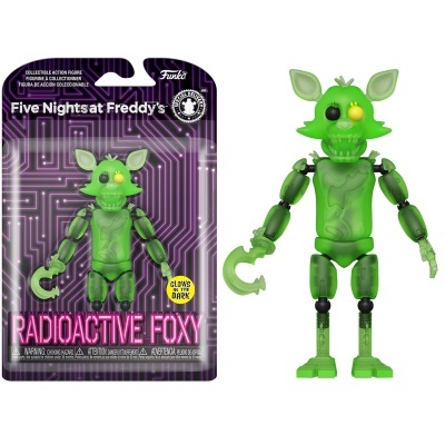 Figura de ação Radioactive Foxy verde da Five Nights at Freddy's em embalagem roxa