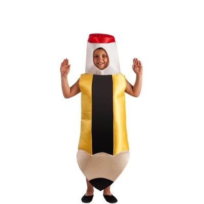 Fantasia de lápis colorido para criança com rosto visível