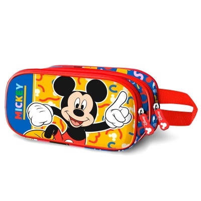 Estojo escolar colorido com imagem do Mickey Mouse e texto MICKEY
