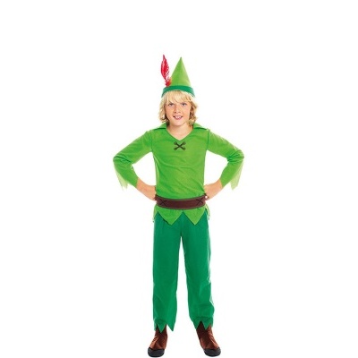 Criança com fantasia verde de Peter Pan