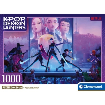 Caixa de puzzle K-POP DEMON HUNTERS com 1000 peças e poster incluído