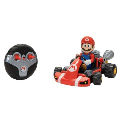 Figura de kart vermelho Mario com controlo remoto preto