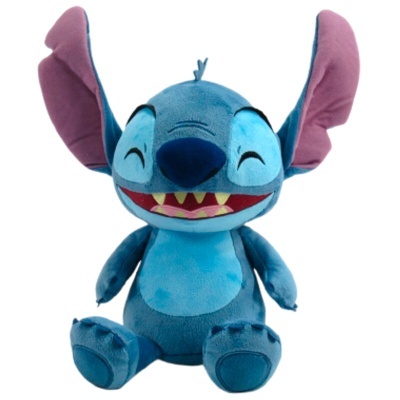 Pelúcia do personagem Stitch azul com orelhas roxas