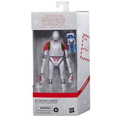 Figura de ação KX Security Droid Star Wars The Black Series em embalagem