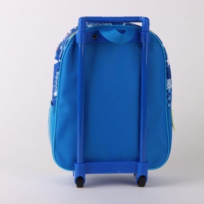 Mala de rodas infantil azul com padrão
