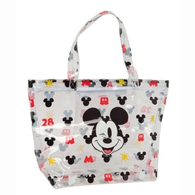 Saco transparente estampado com motivo de Mickey Mouse