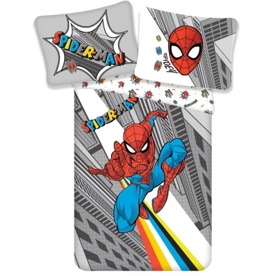 Roupa de cama infantil com padrão Spider-Man colorido