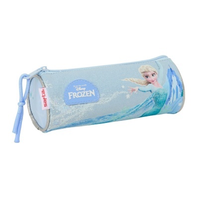 Estojo azul claro com personagem Elsa do Frozen e texto Frozen