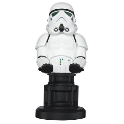 Figura Stormtrooper branco e preto numa base preta