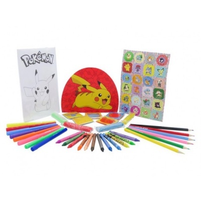 Conjunto de materiais de desenho e papel com tema Pokémon