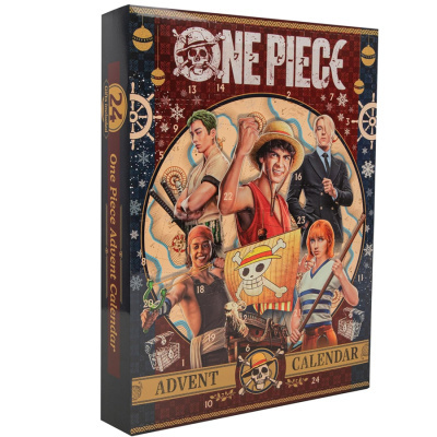 Caixa de calendário do advento One Piece com personagens e números