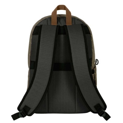 Mochila vista de trás com alças acolchoadas cinzentas