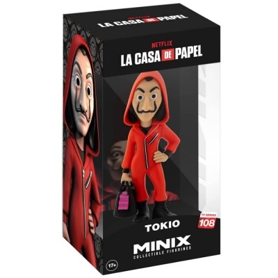Embalagem da figura colecionável Minix da personagem Tokio da série La Casa de Papel
