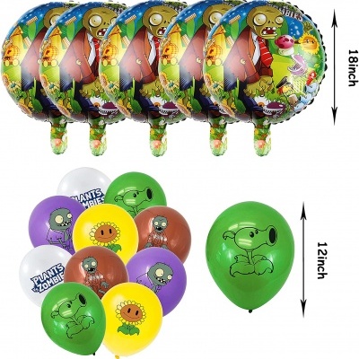 balões para festa com temas de Plants vs Zombies