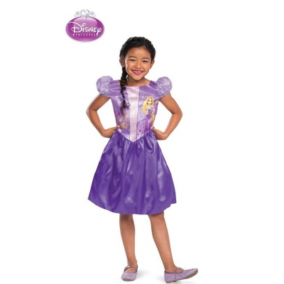 Vestido infantil roxo da Disney Princess com imagem da Rapunzel