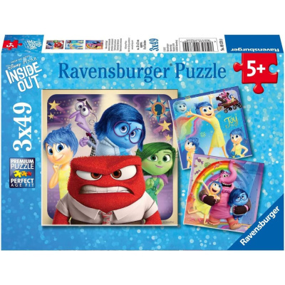 Caixa de quebra-cabeças Ravensburger Inside Out 3x49 peças para crianças 5+