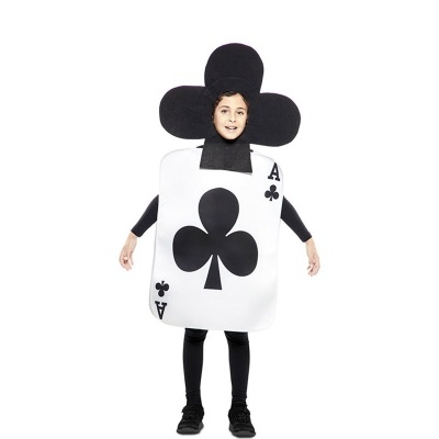 Fantasia infantil Ás de Paus de baralho com chapéu símbolo de paus