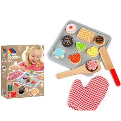 Conjunto de brinquedo Molto para fazer cookies com acessórios e bolachas de madeira coloridas