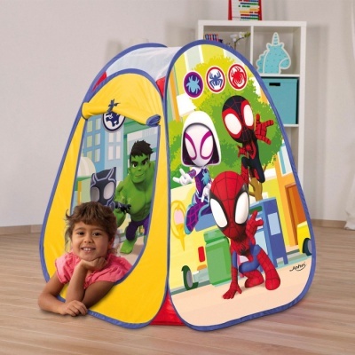 Tenda infantil com desenhos do Homem-Aranha e Hulk