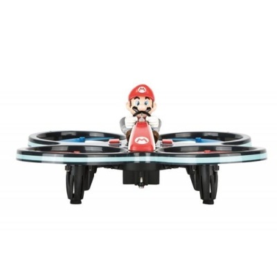 Drone preto com figura do Mario vermelho e branco no centro