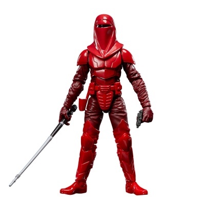 Figura de ação de soldado imperial vermelho com armadura e armas