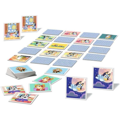 Cartas de jogo da memória com personagens do desenho Bluey