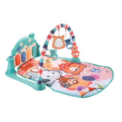 Tapete de atividades para bebés com arco colorido e brinquedos pendurados