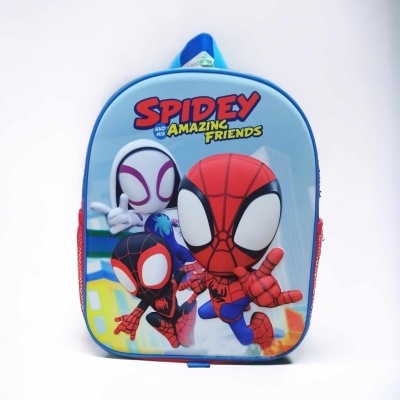 Mochila infantil azul com estampa de Spidey and His Amazing Friends
