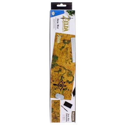 Tapete de secretária The Legend of Zelda com mapa castanho e verde na embalagem