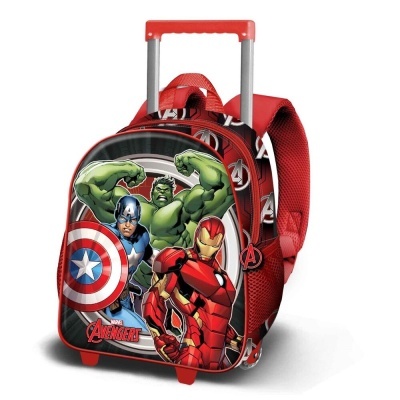 Mochila trolley vermelha com heróis Avengers