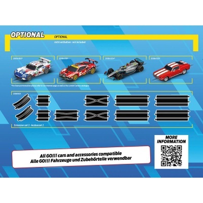 conjunto de carros de slot e acessórios com peças de pista e código QR