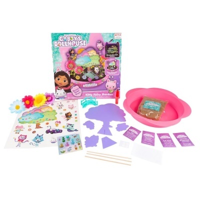 Conjunto infantil GABY'S DOLLHOUSE com acessórios coloridos e peças de plástico rosa