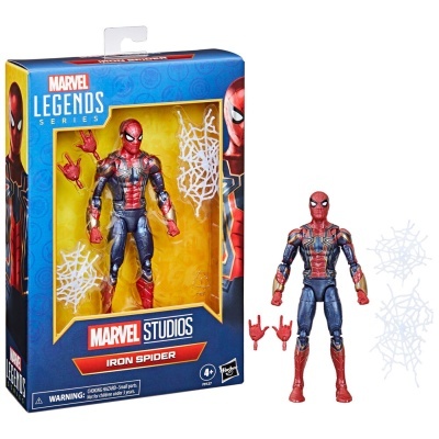 Figura Homem-Aranha Iron Spider Marvel com acessórios em caixa azul
