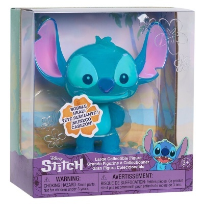 Figura colecionável do Stitch azul em caixa roxa