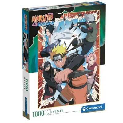 Caixa de quebra-cabeças de 1000 peças Clementoni com imagem de personagens Naruto Shippuden
