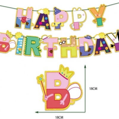 Guirlanda HAPPY BIRTHDAY com letras coloridas decoradas para festa