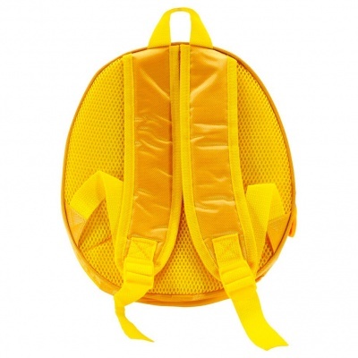 Mochila amarela vista de trás com alças ajustáveis