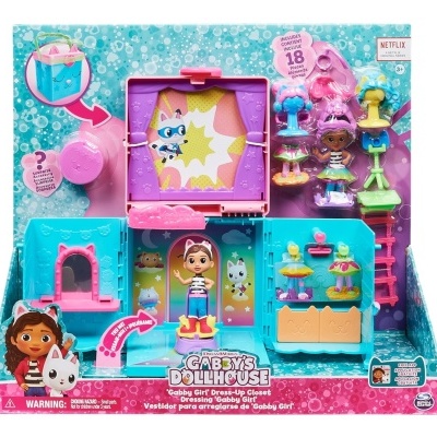 Brinquedo Gabby's Dollhouse Gabby Girl Dress-Up Closet em embalagem colorida