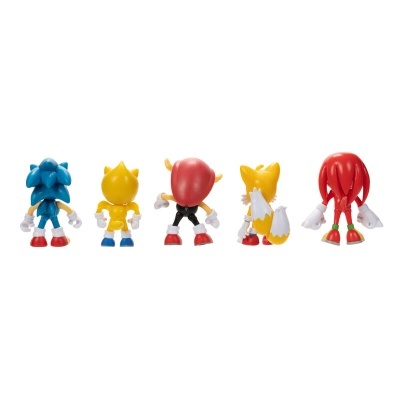 Miniaturas de personagens do Sonic vistas de costas